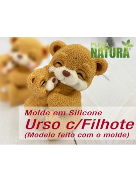 Molde em Silicone - Urso c/Filhote